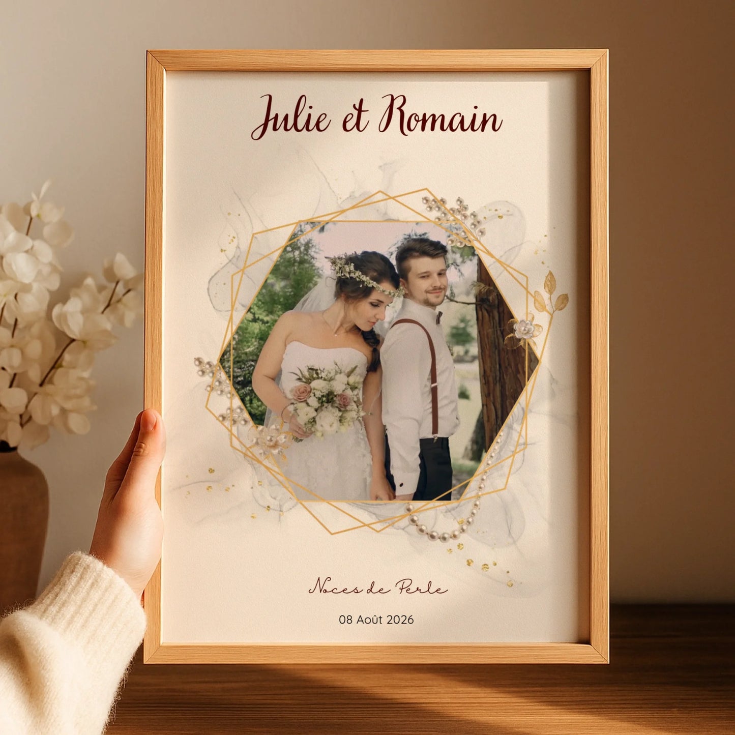Cadeau Noces de Perle - Affiche personnalisée 30 ans de mariage