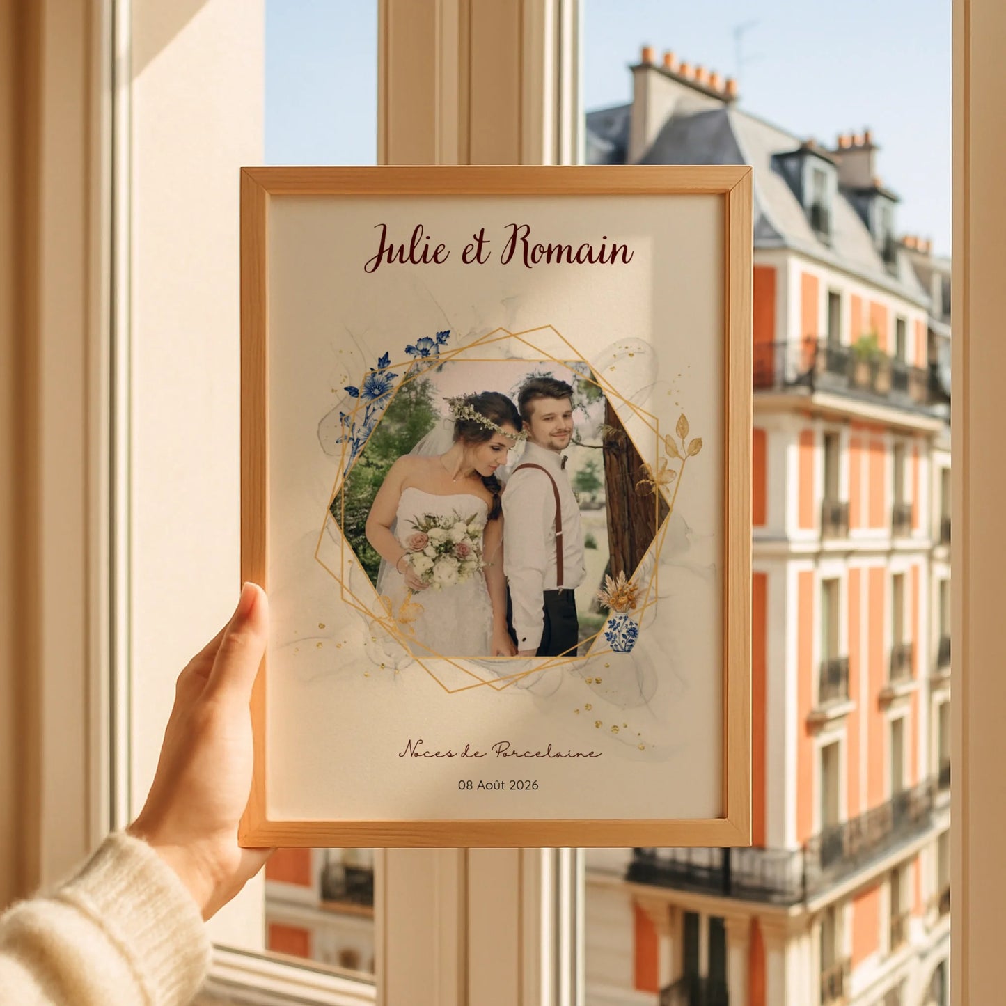 Cadeau Noces de Porcelaine- Affiche personnalisée 20 ans de mariage