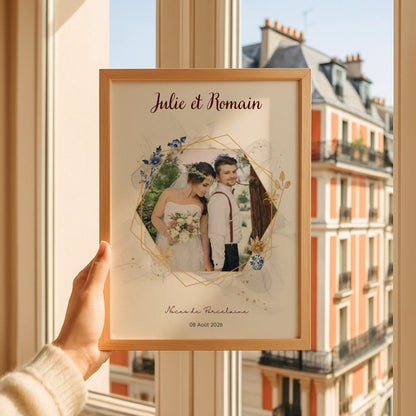 Cadeau Noces de Porcelaine- Affiche personnalisée 20 ans de mariage