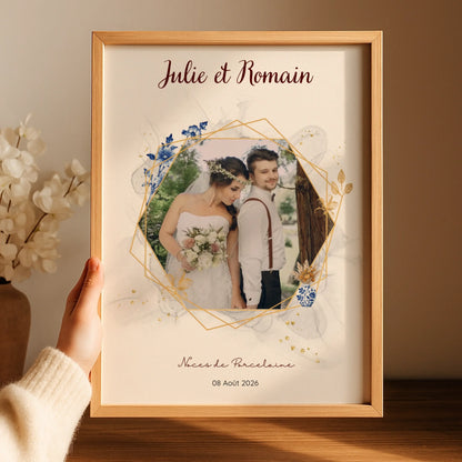 Cadeau Noces de Porcelaine- Affiche personnalisée 20 ans de mariage