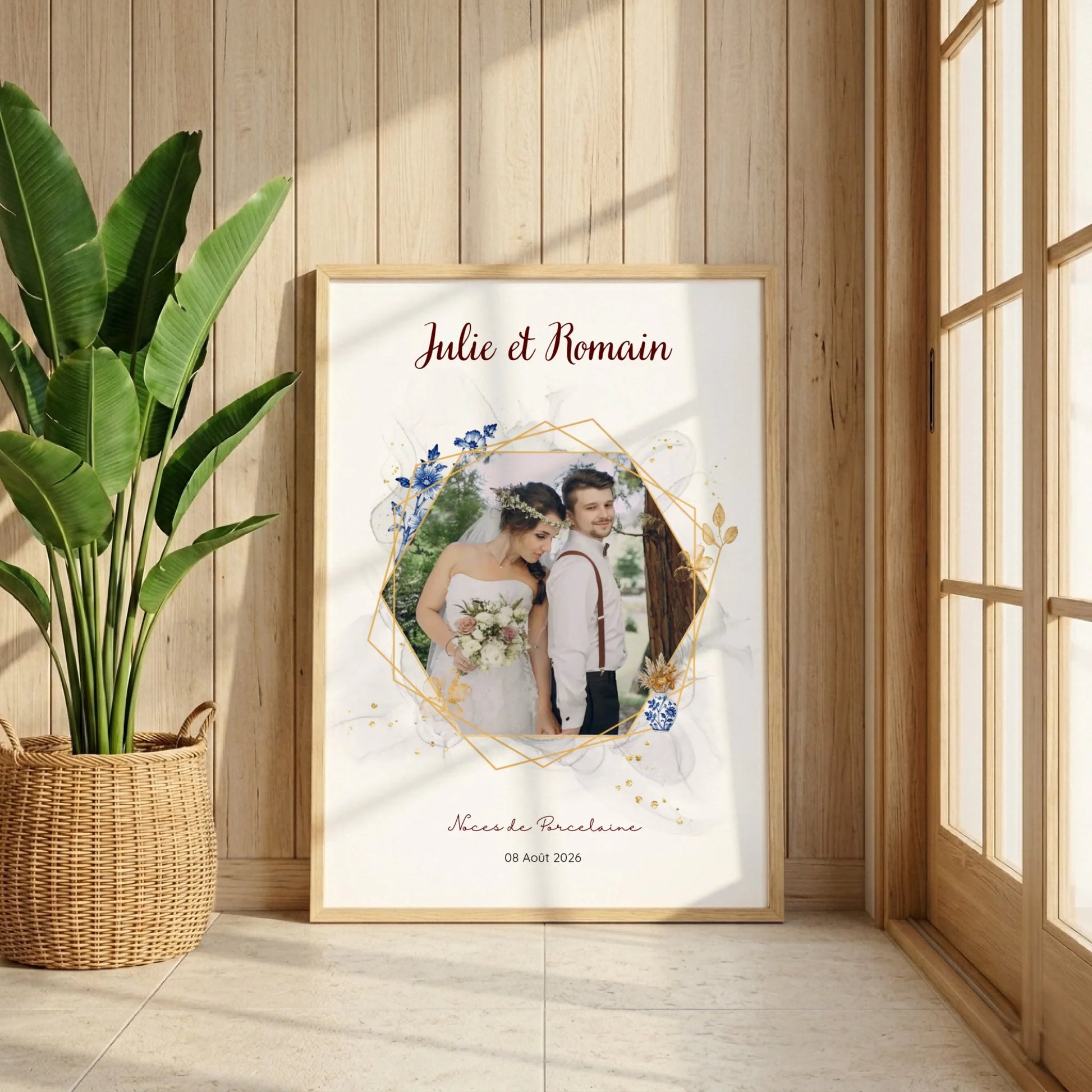 Cadeau Noces de Porcelaine- Affiche personnalisée 20 ans de mariage