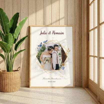 Cadeau Noces de Porcelaine- Affiche personnalisée 20 ans de mariage
