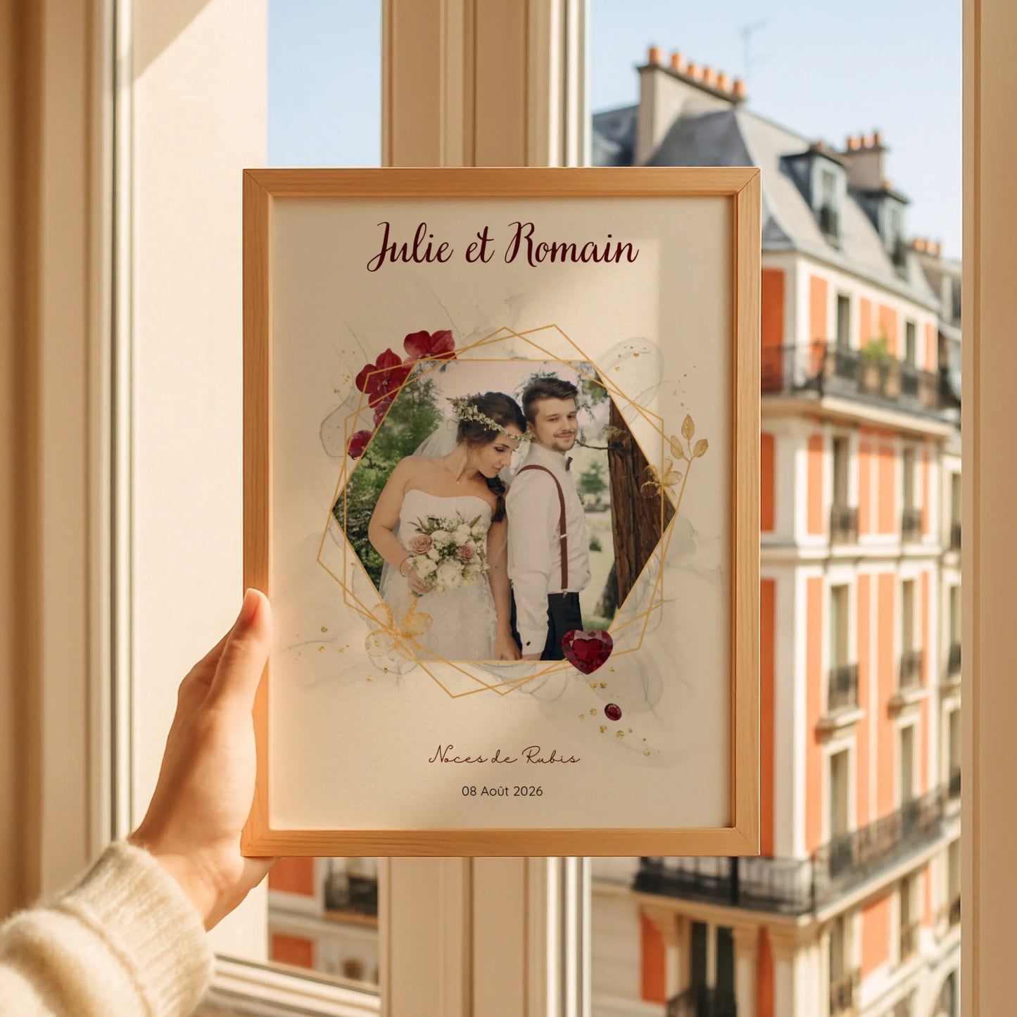Cadeau Noces de Rubis - Affiche personnalisée 35 ans de mariage