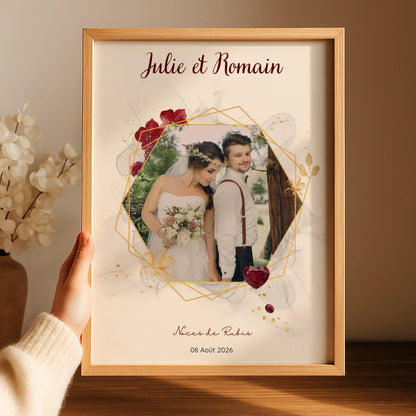 Cadeau Noces de Rubis - Affiche personnalisée 35 ans de mariage