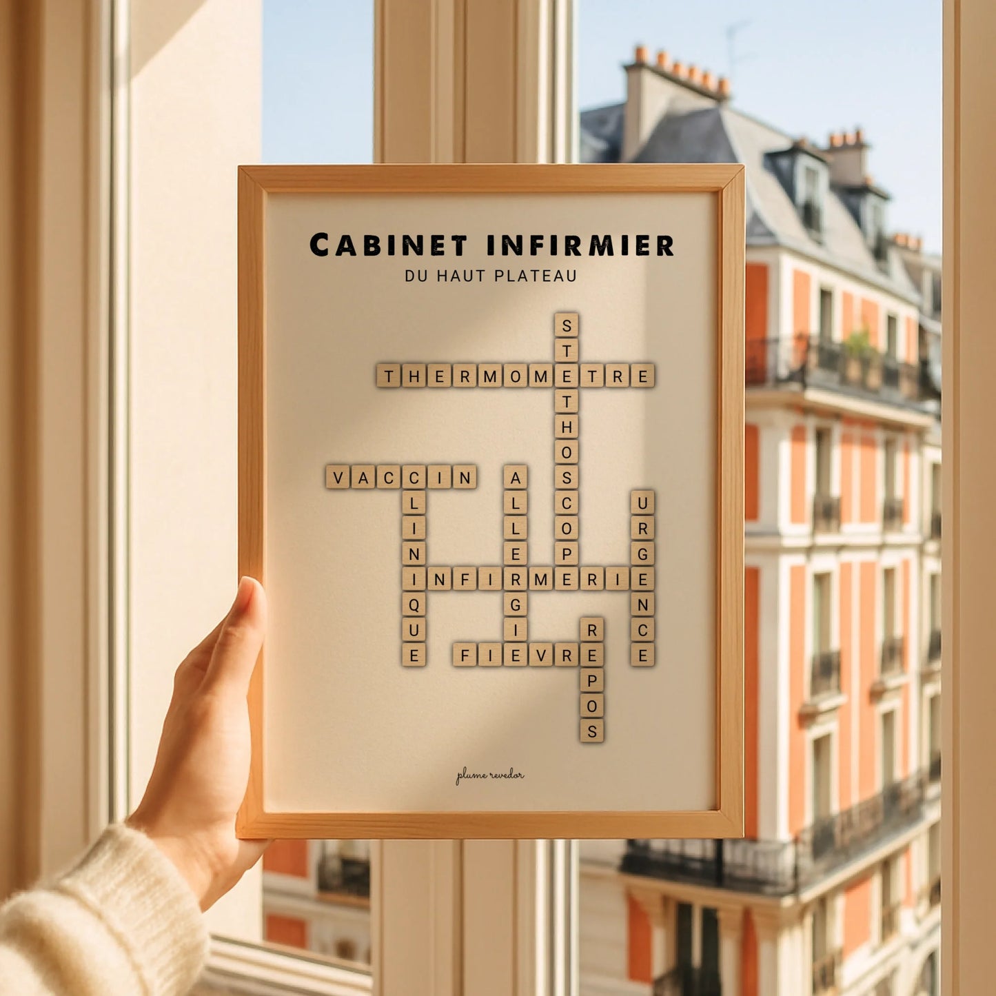 Affiche Infirmière Personnalisée Nom du Cabinet – Cadeau Installation Infirmière Libérale & Déco