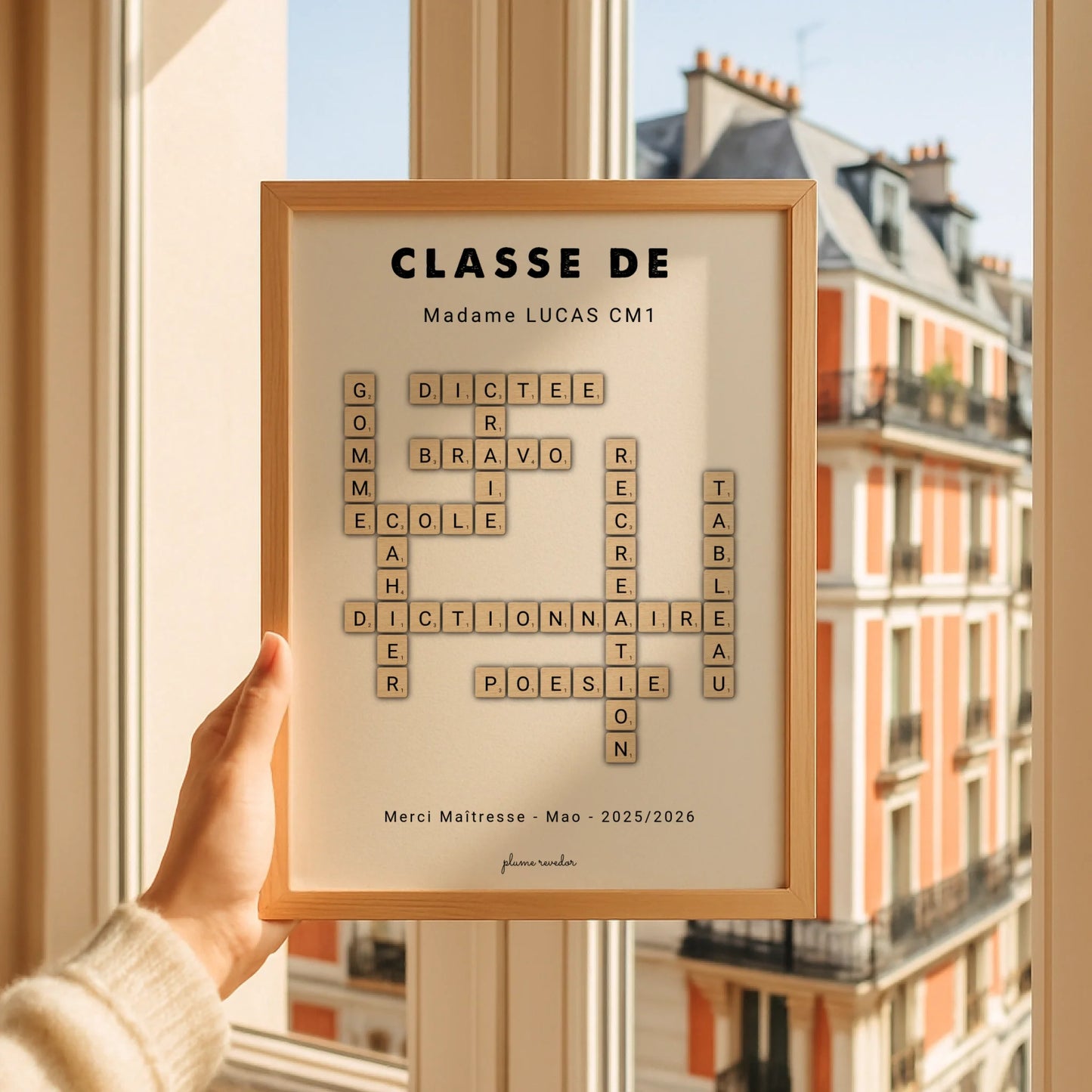 Affiche Maîtresse ou Maître Personnalisée « Classe de… » – Cadeau Fin d'Année & Déco Classe