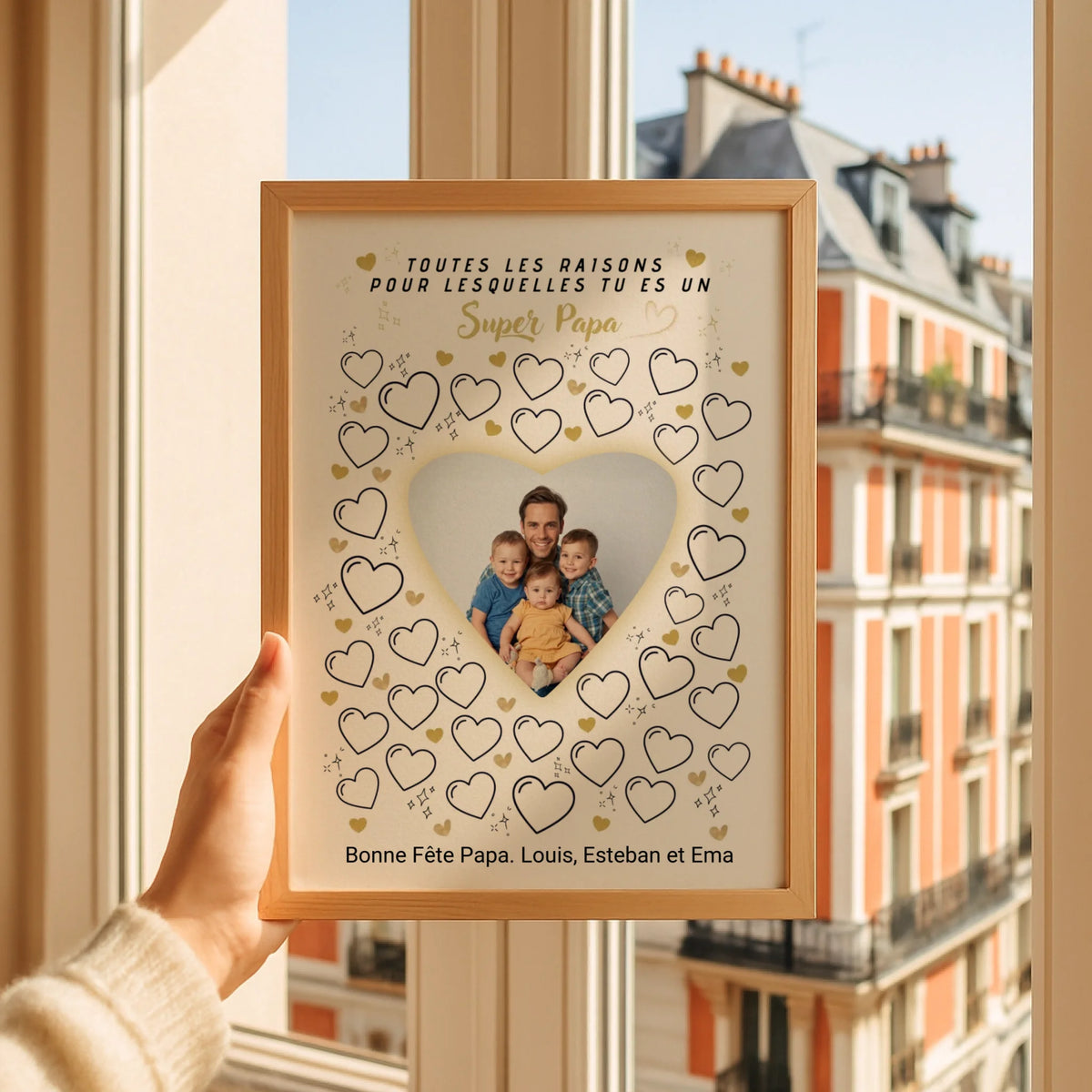 Affiche personnalisée Super Papa avec photo – Cadeau fête des pères à remplir par les enfants