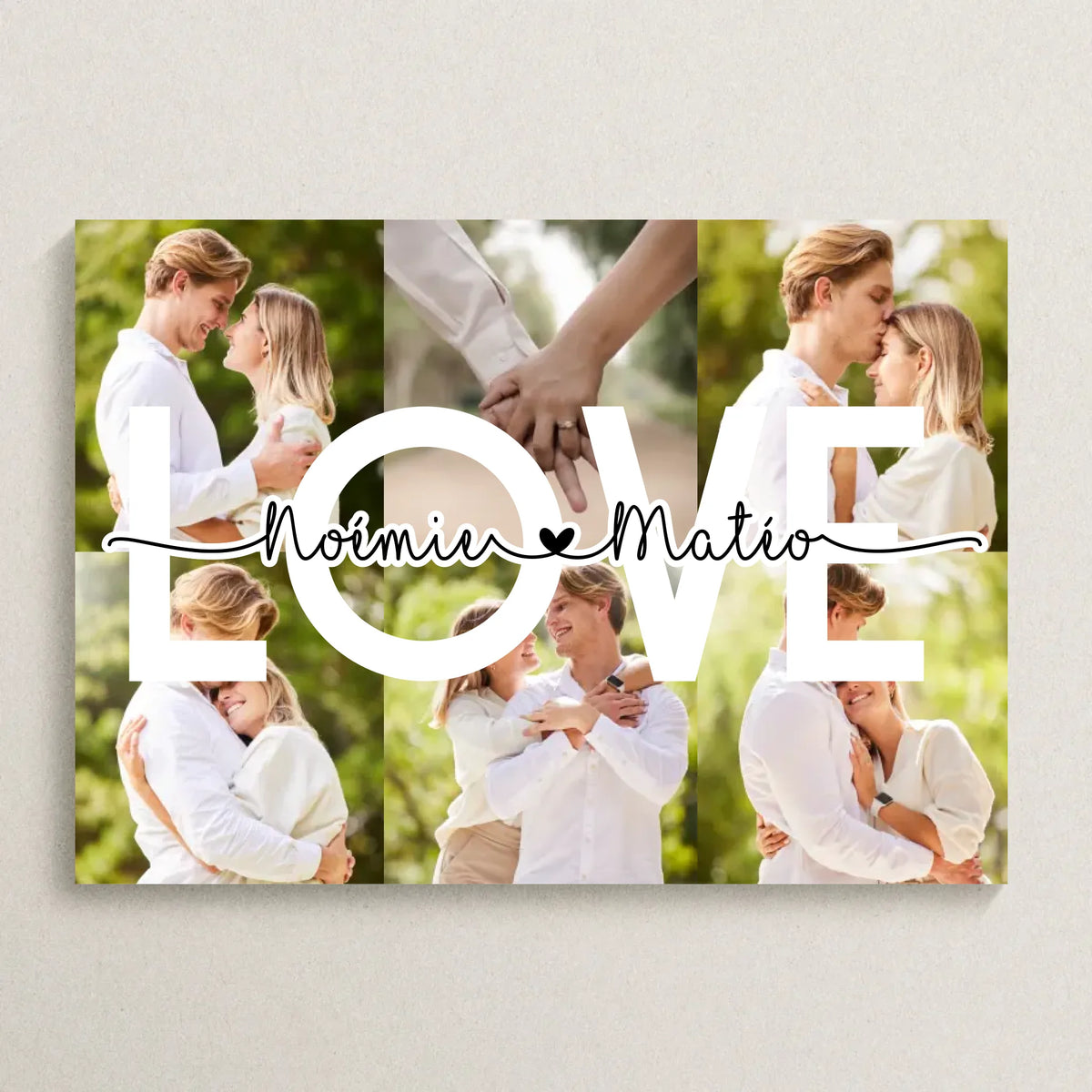 Affiche personnalisée Couple MOT Photos Mot et Prénoms - Cadeau couple personnalisé 