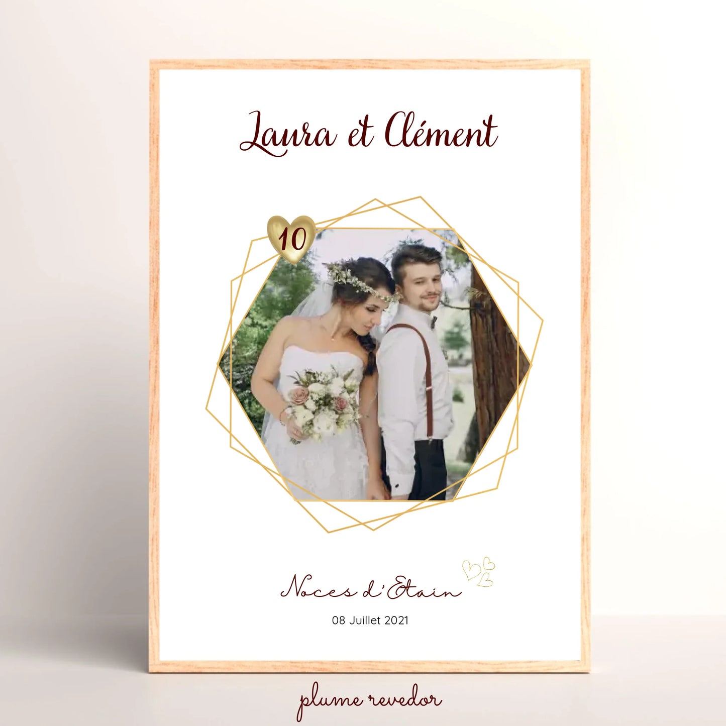 Affiche Personnalisée - Noces d'Etain - Cadeau Unique pour 10ème Anniversaire de Mariage