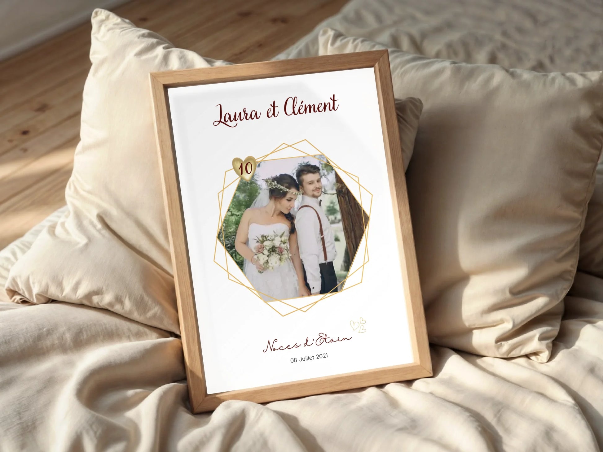 Affiche Personnalisée - Noces d'Etain - Cadeau Unique pour 10ème Anniversaire de Mariage