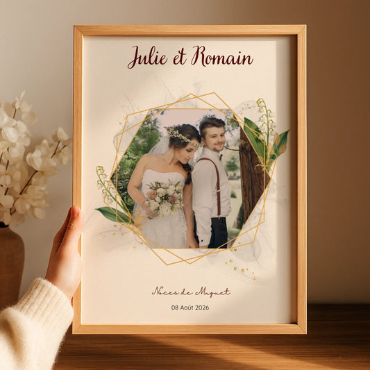 Cadeau Noces de muguet - Affiche Personnalisée 13 Ans de Mariage