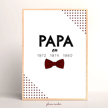 Affiche Personnalisée Papa Années de naissance