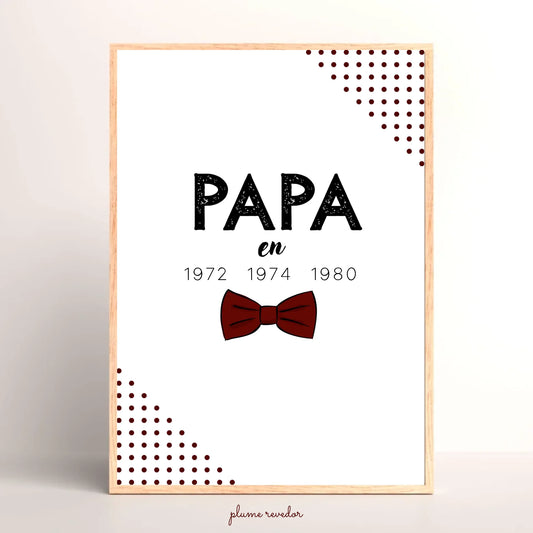 Affiche Personnalisée Papa Années de naissance