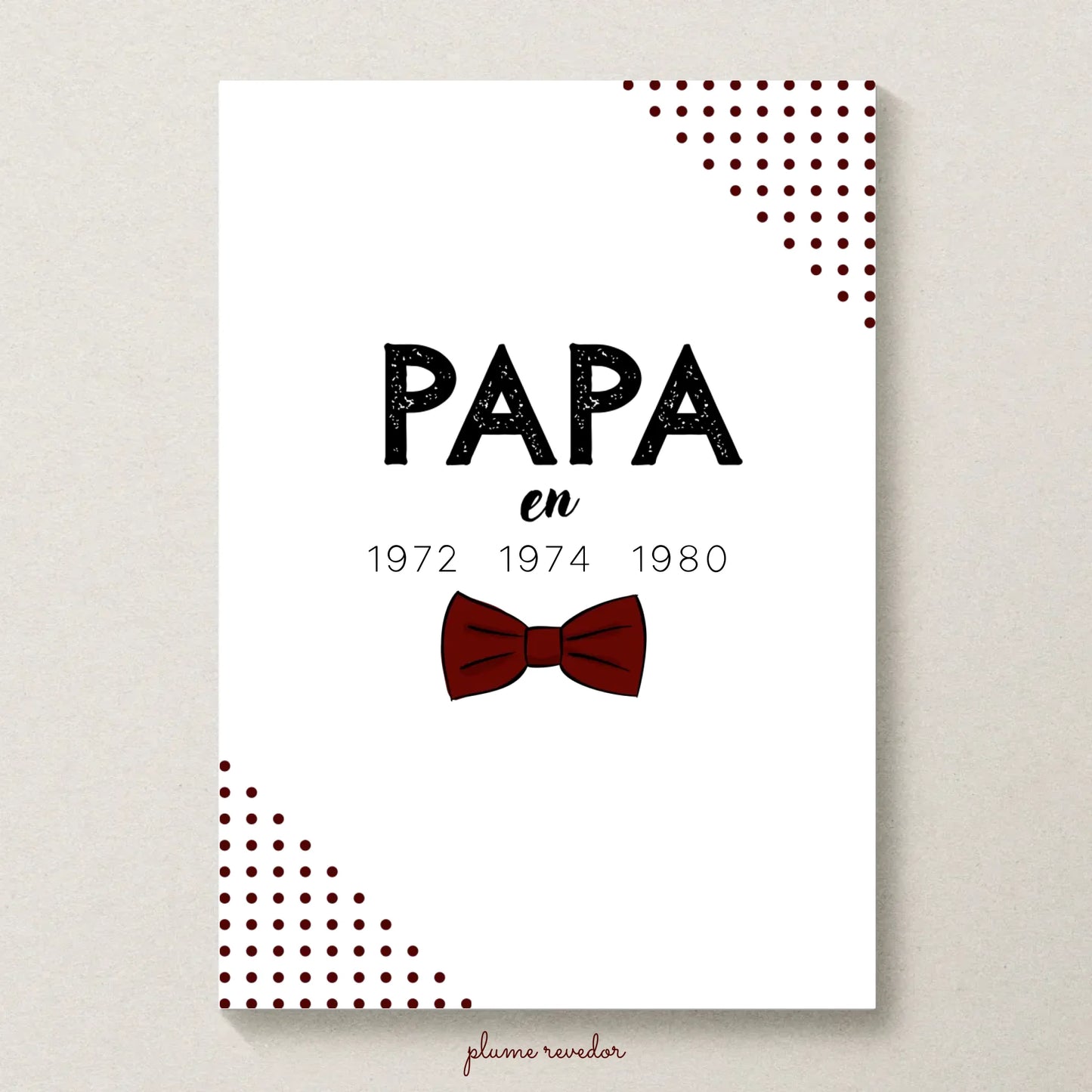 Affiche Personnalisée Papa Années de naissance