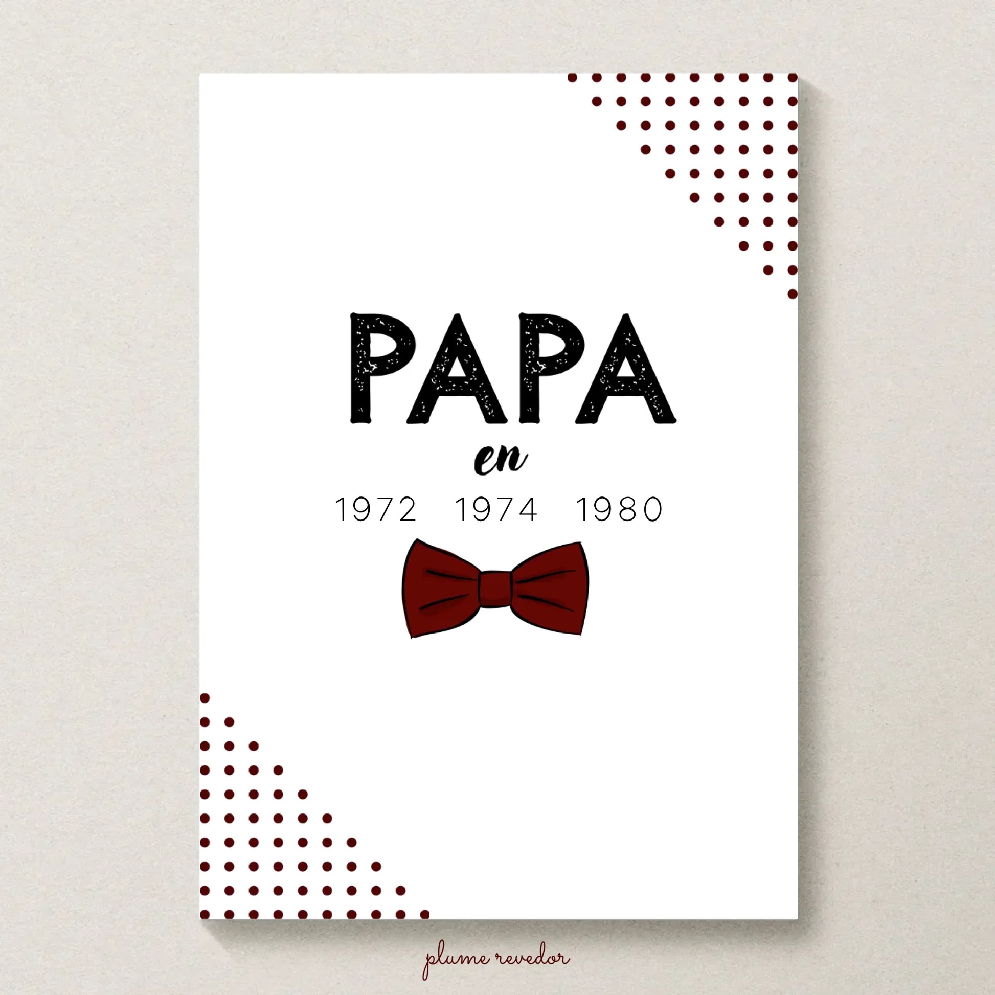 Affiche Personnalisée Papa Années de naissance