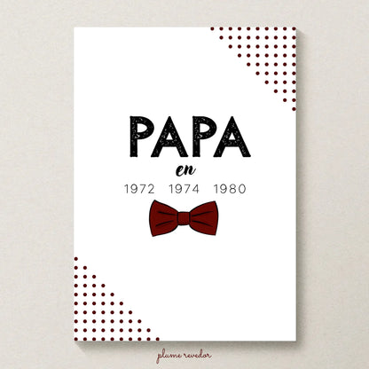 Affiche Personnalisée Papa Années de naissance