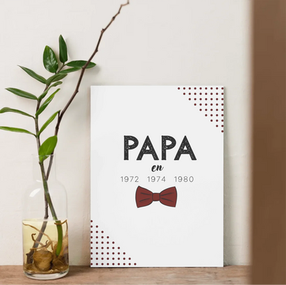 Affiche Personnalisée Papa Années de naissance