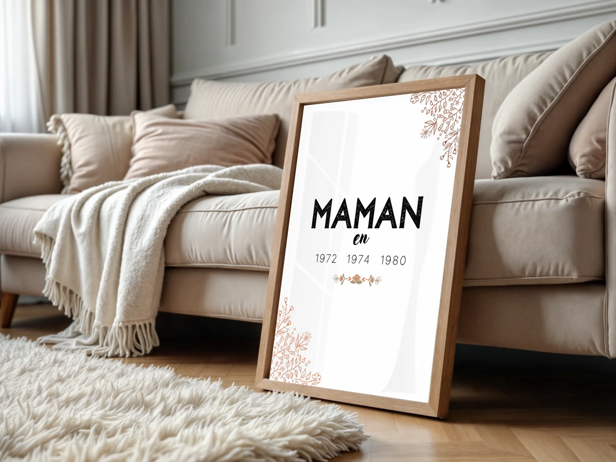 Affiche Personnalisée Maman  années de naissance