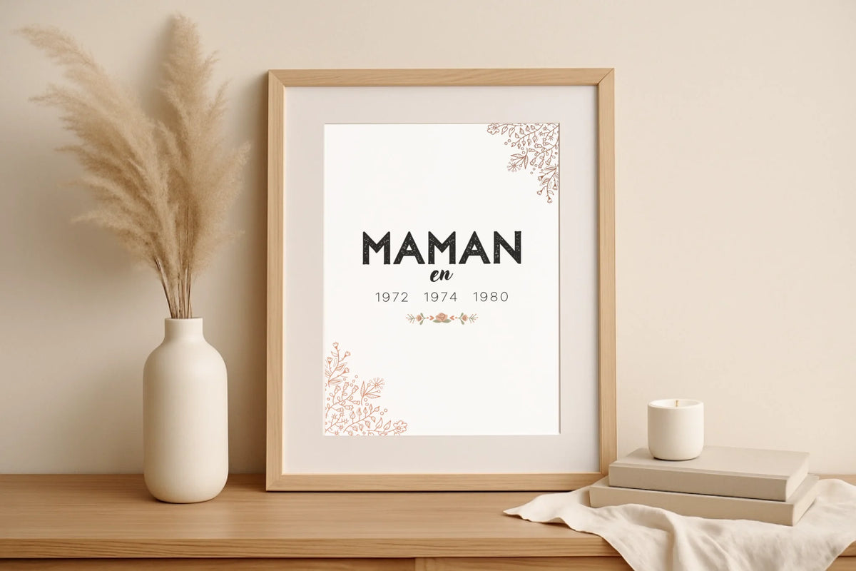 Affiche Personnalisée Maman  années de naissance