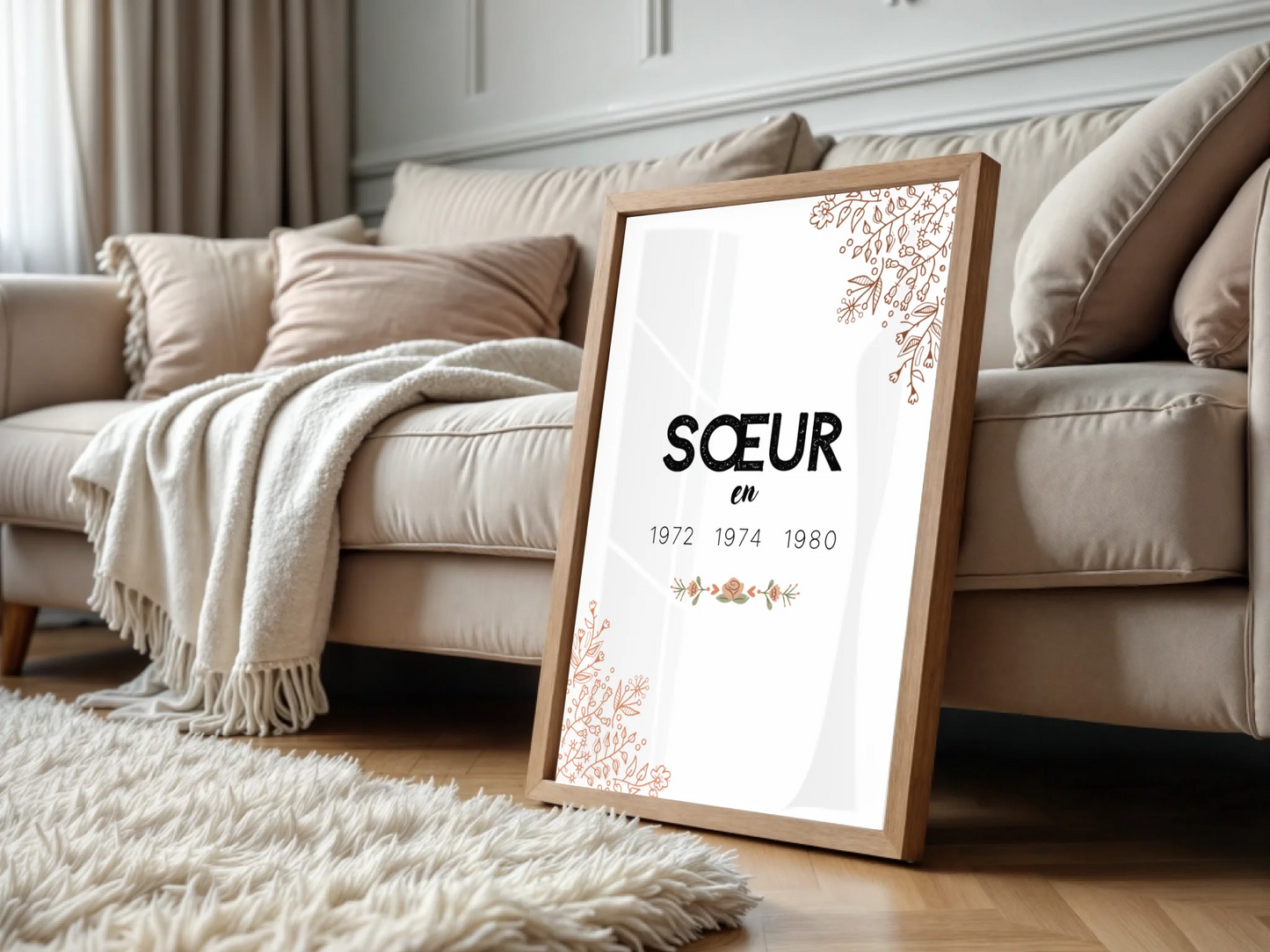 Affiche Personnalisée Sœur Années de naissance