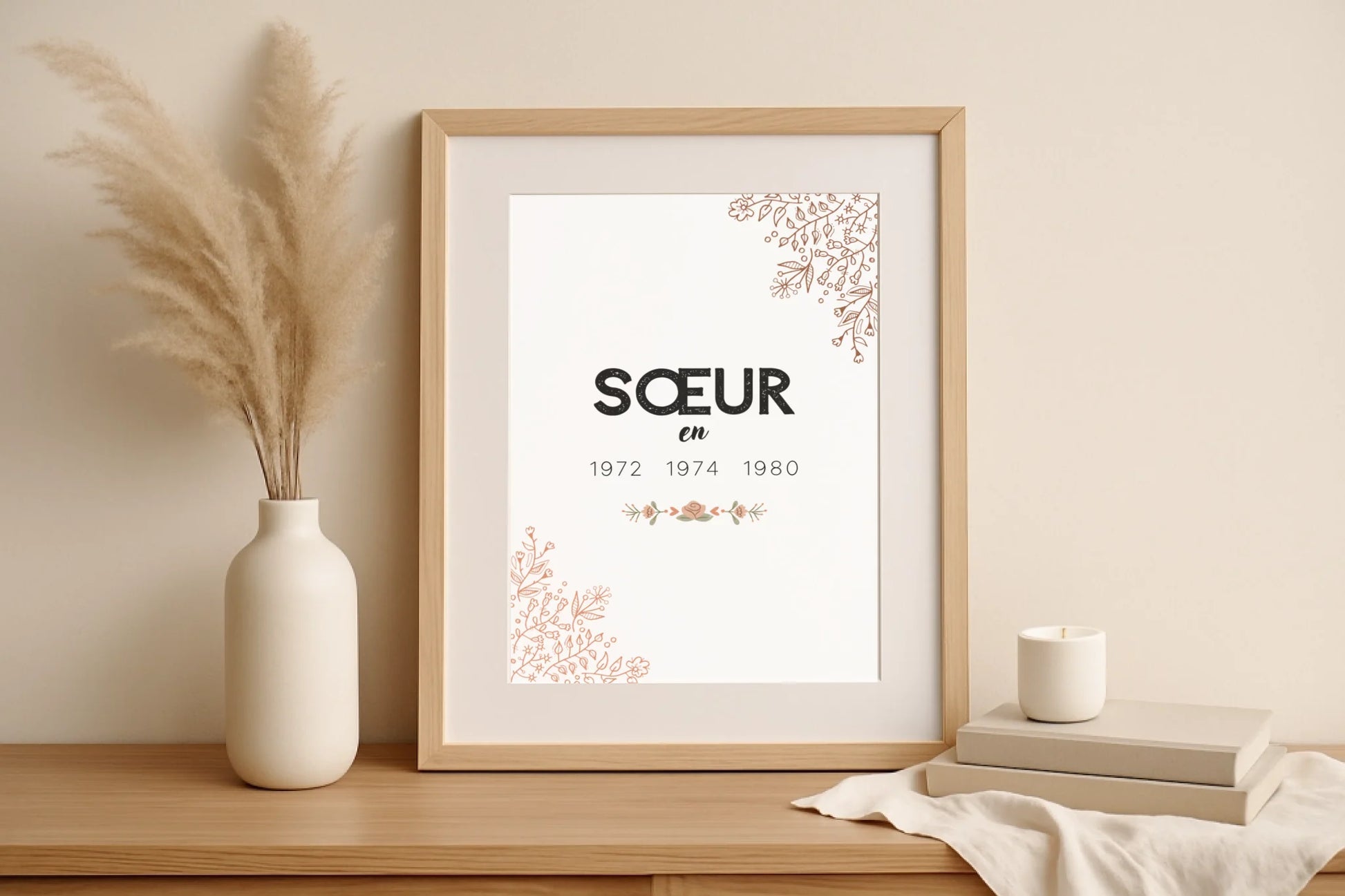 Affiche Personnalisée Sœur Années de naissance