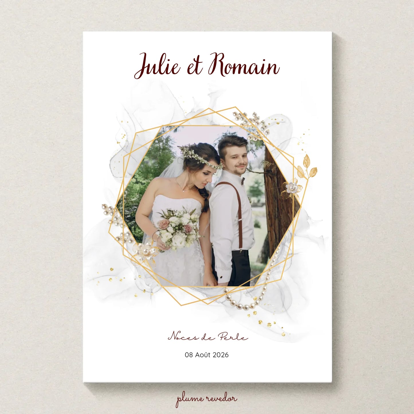 Cadeau Noces de Perle - Affiche personnalisée 30 ans de mariage