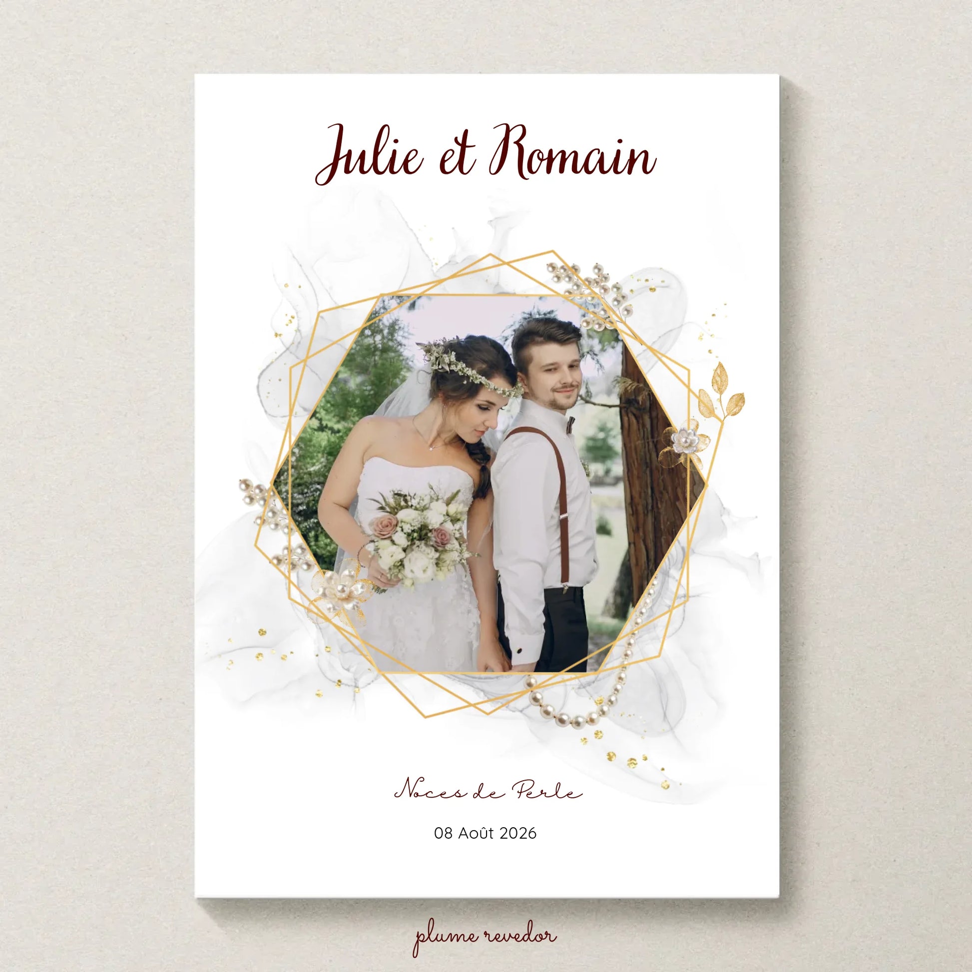 Cadeau Noces de Perle - Affiche personnalisée 30 ans de mariage