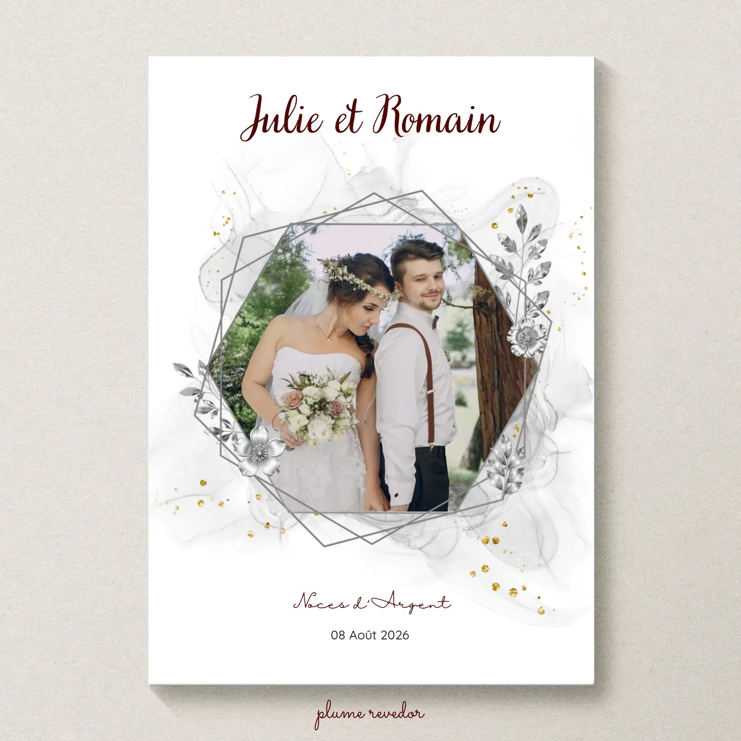 Cadeau Noces d'argent - Affiche personnalisée 25 ans de mariage