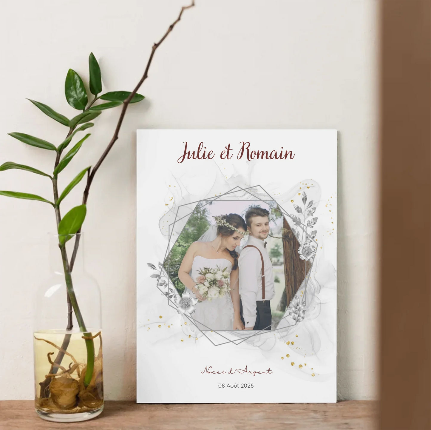 Cadeau Noces d'argent - Affiche personnalisée 25 ans de mariage