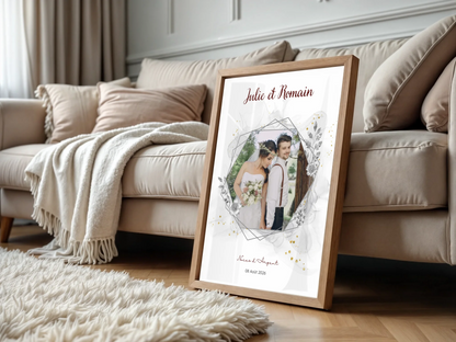 Cadeau Noces d'argent - Affiche personnalisée 25 ans de mariage