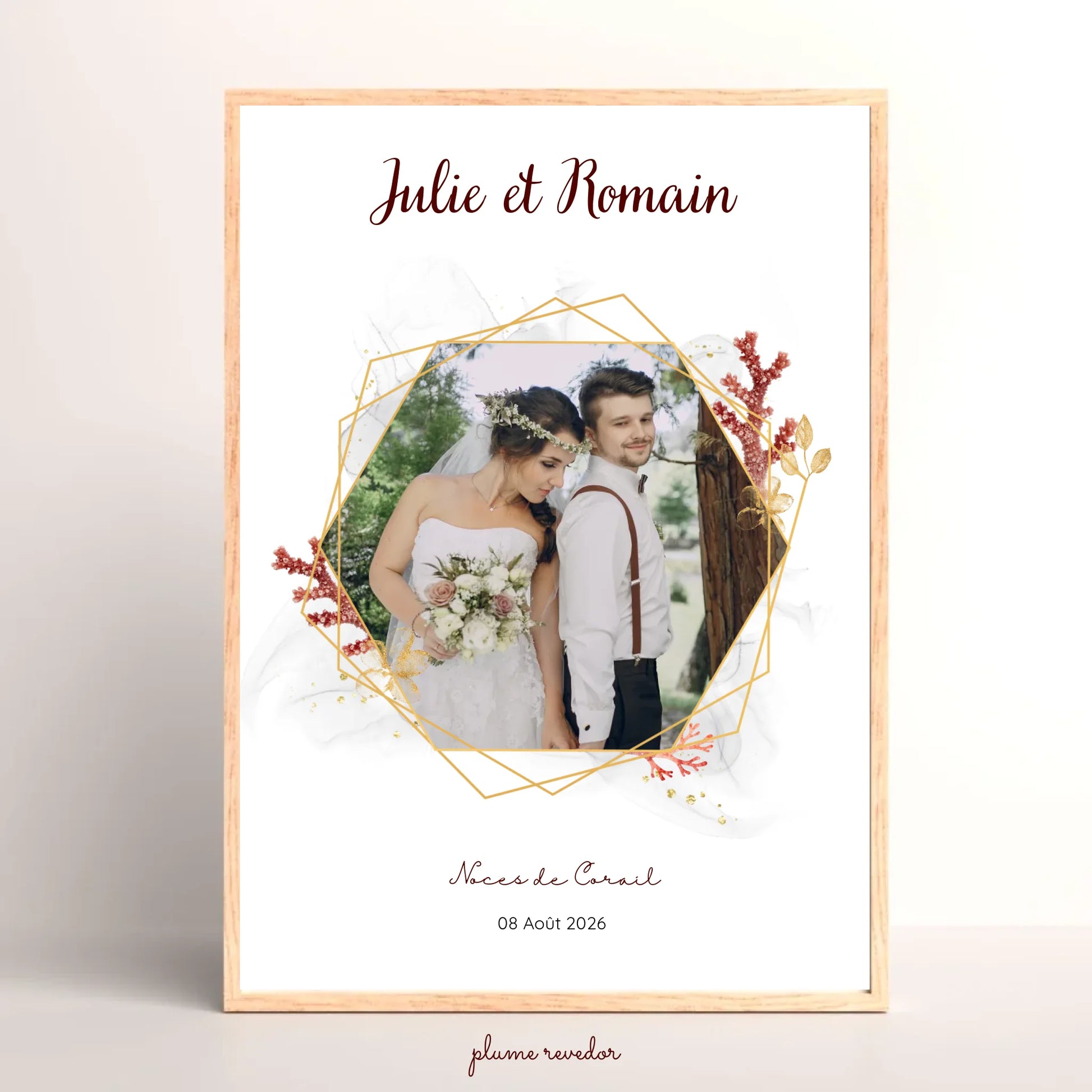 Cadeau Noces de Corail - Affiche Personnalisée 11 Ans de Mariage