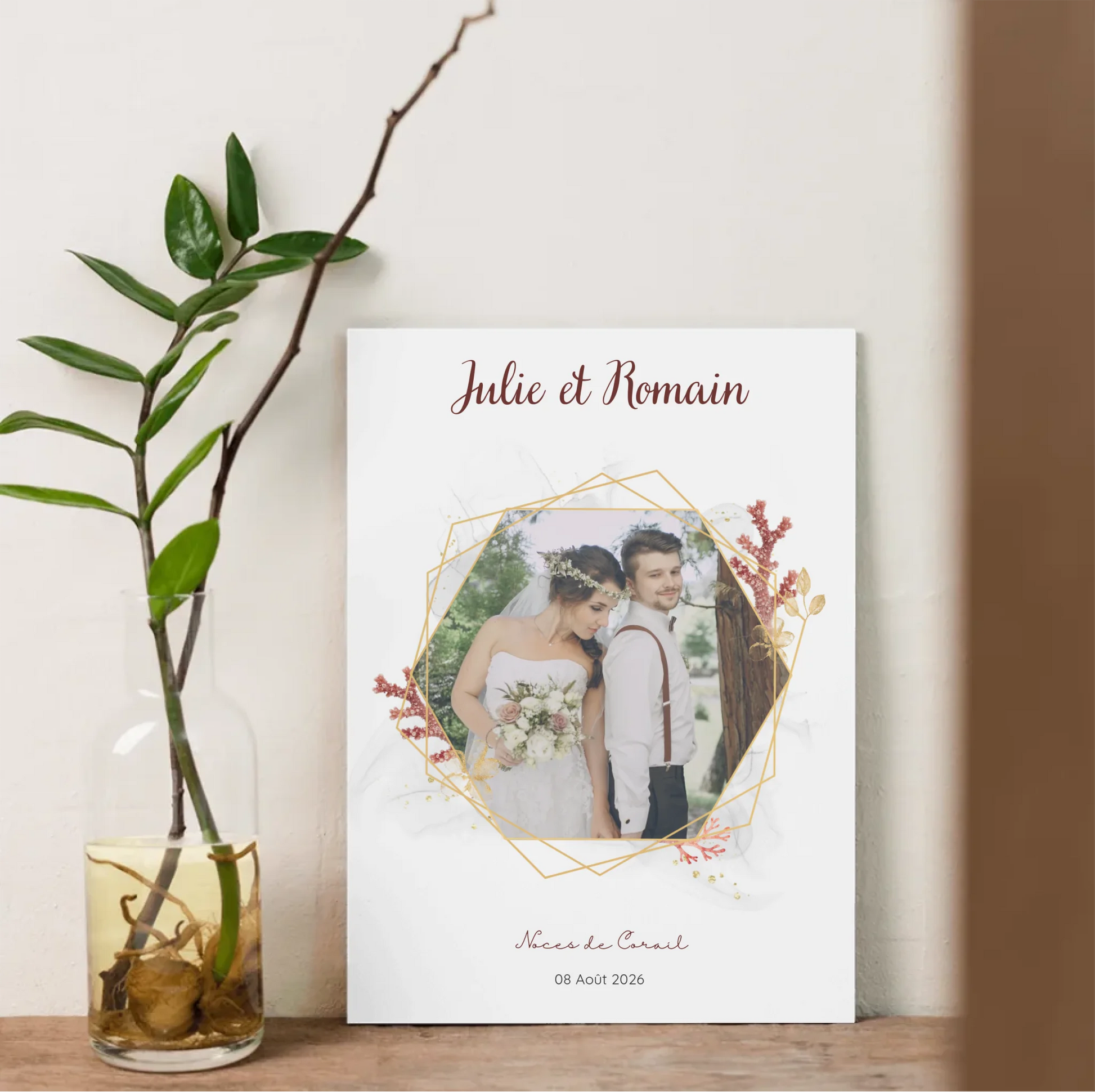 Cadeau Noces de Corail - Affiche Personnalisée 11 Ans de Mariage