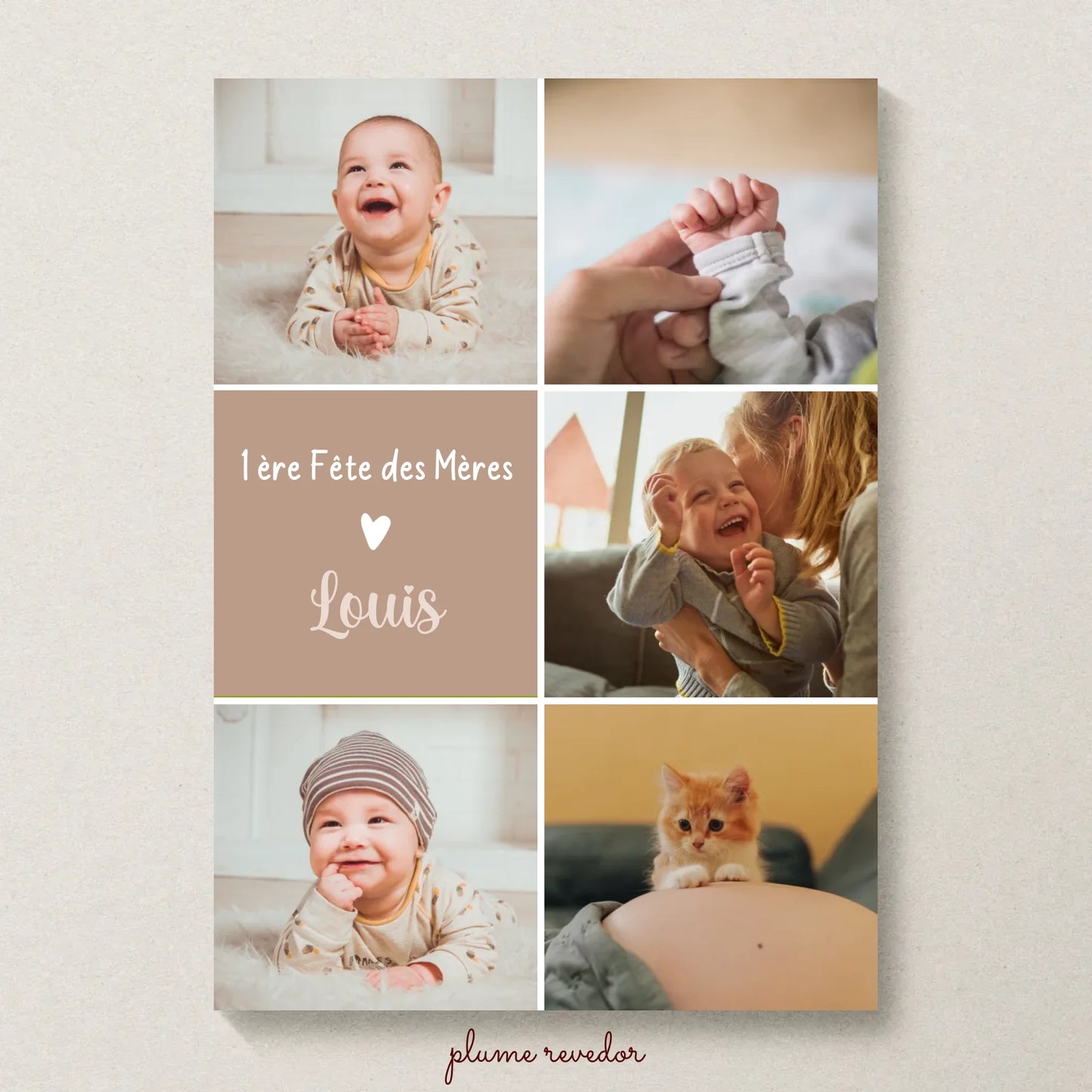 Cadeau 1ère Fête des Mères – Affiche photo personnalisée avec prénom