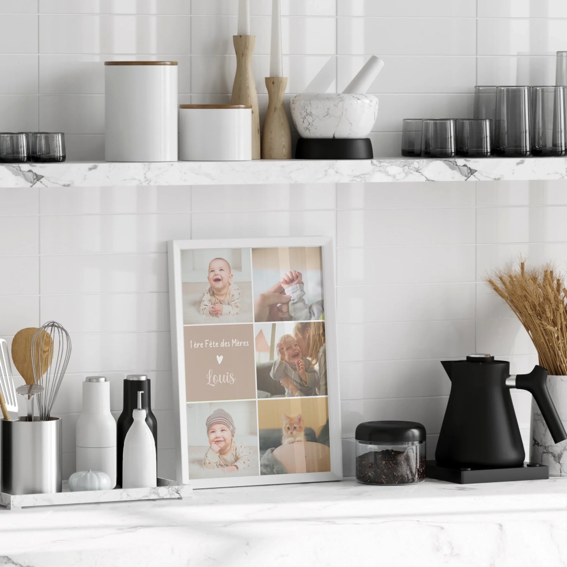 Cadeau 1ère Fête des Mères – Affiche photo personnalisée avec prénom
