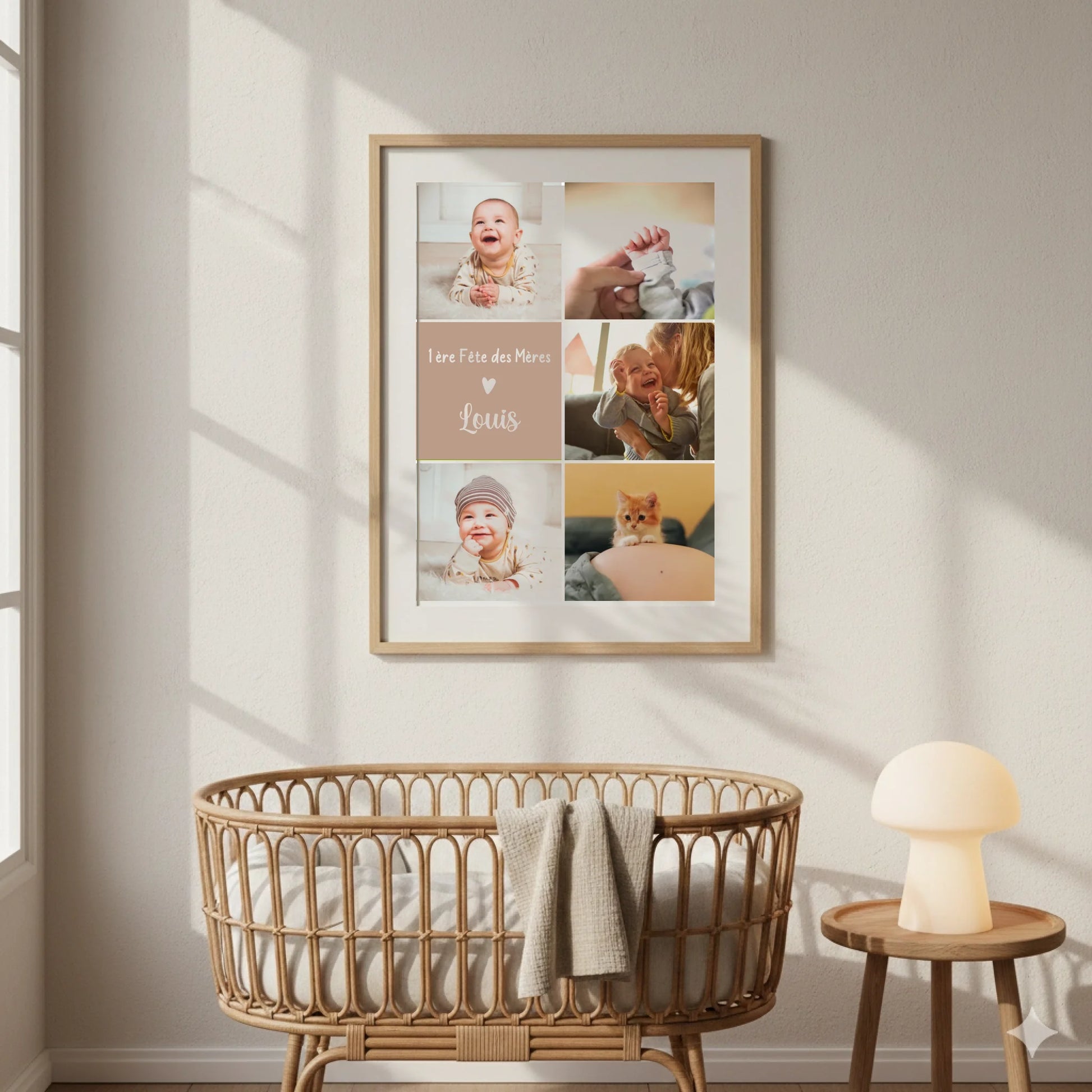 Cadeau 1ère Fête des Mères – Affiche photo personnalisée avec prénom