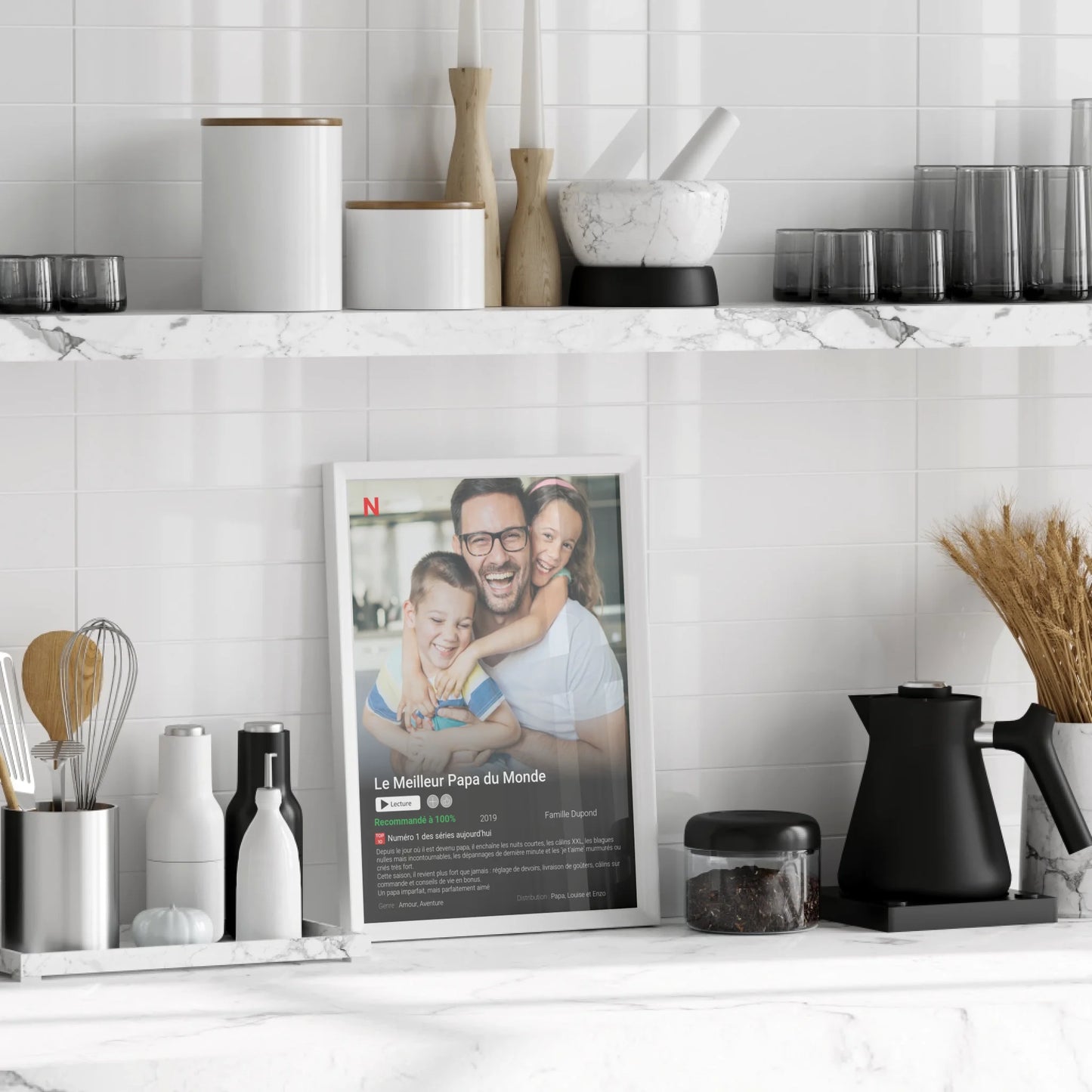 Affiche Personnalisée Netflix Papa. Cadeau Fête des pères