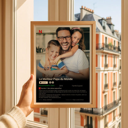 Affiche Personnalisée Netflix Papa. Cadeau Fête des pères
