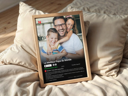 Affiche Personnalisée Netflix Papa. Cadeau Fête des pères