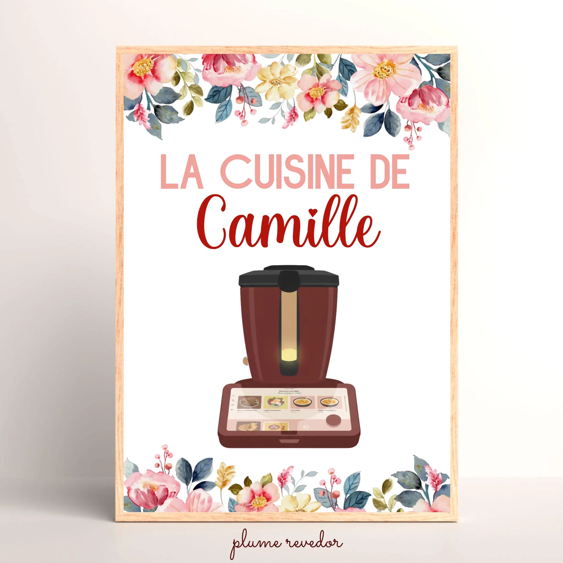 Affiche Cuisine personnalisée avec prénom - Robot de cuisine illustration Thermomix ou Monsieur Cuisine