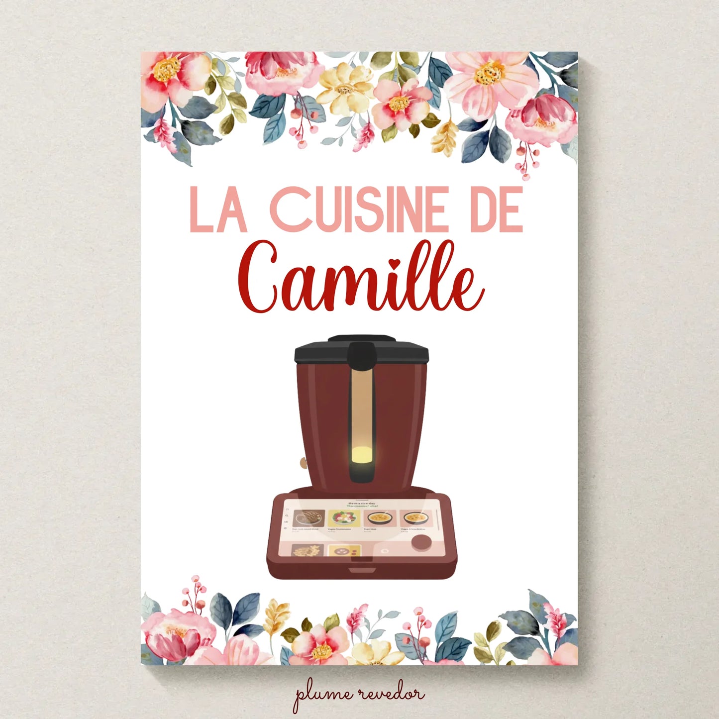 Affiche Cuisine personnalisée avec prénom - Robot de cuisine illustration Thermomix ou Monsieur Cuisine