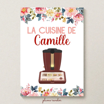 Affiche Cuisine personnalisée avec prénom - Robot de cuisine illustration Thermomix ou Monsieur Cuisine