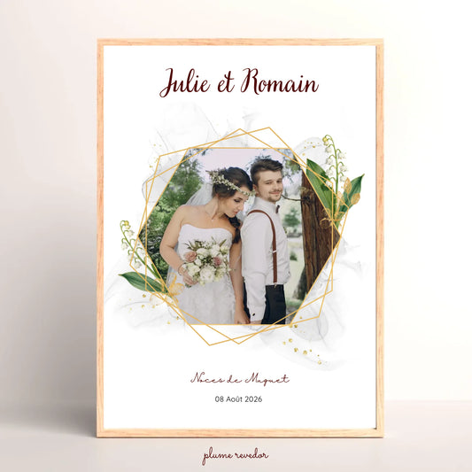 Cadeau Noces de muguet - Affiche Personnalisée 13 Ans de Mariage