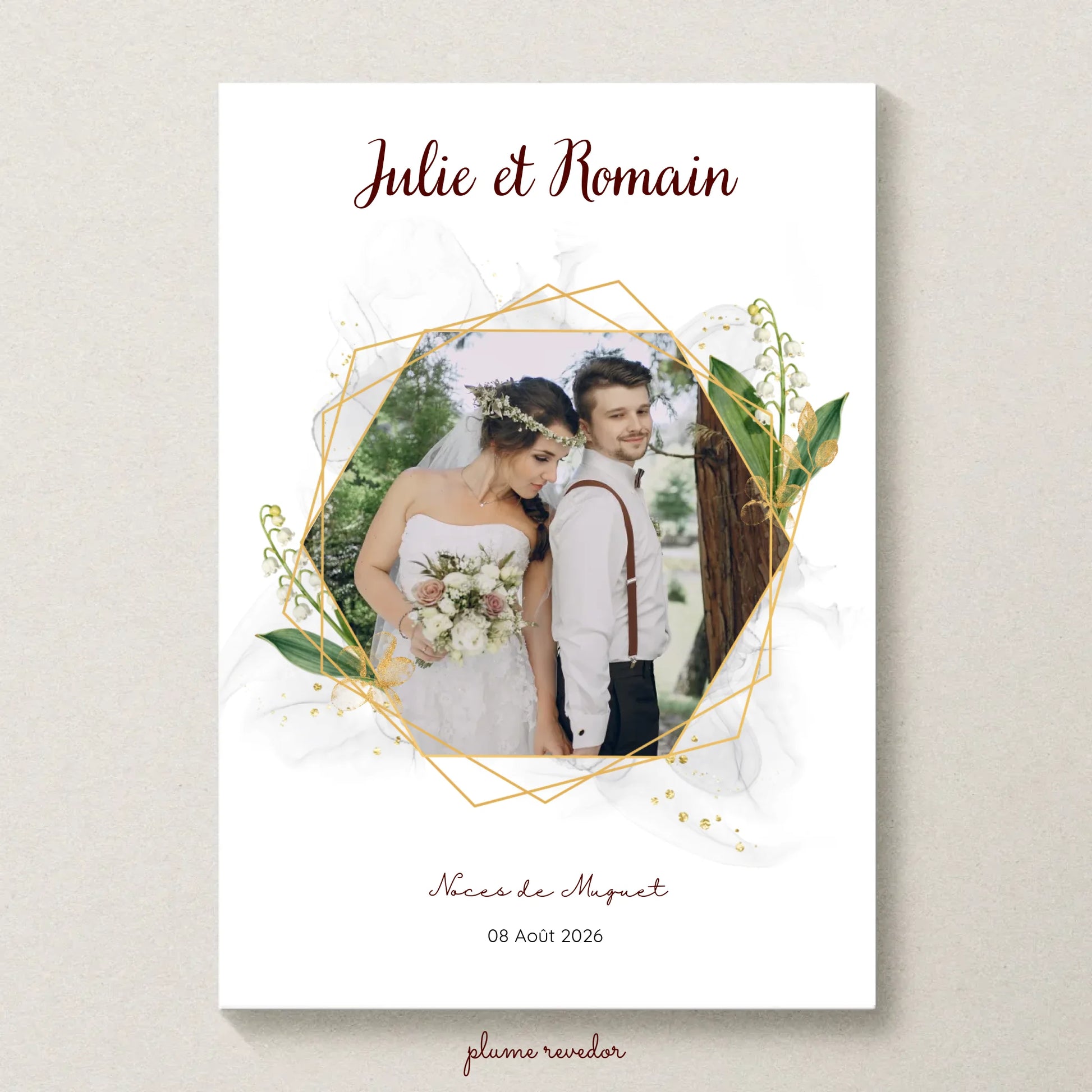 Cadeau Noces de muguet - Affiche Personnalisée 13 Ans de Mariage