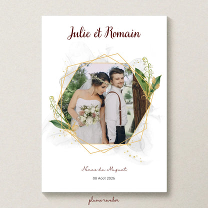 Cadeau Noces de muguet - Affiche Personnalisée 13 Ans de Mariage
