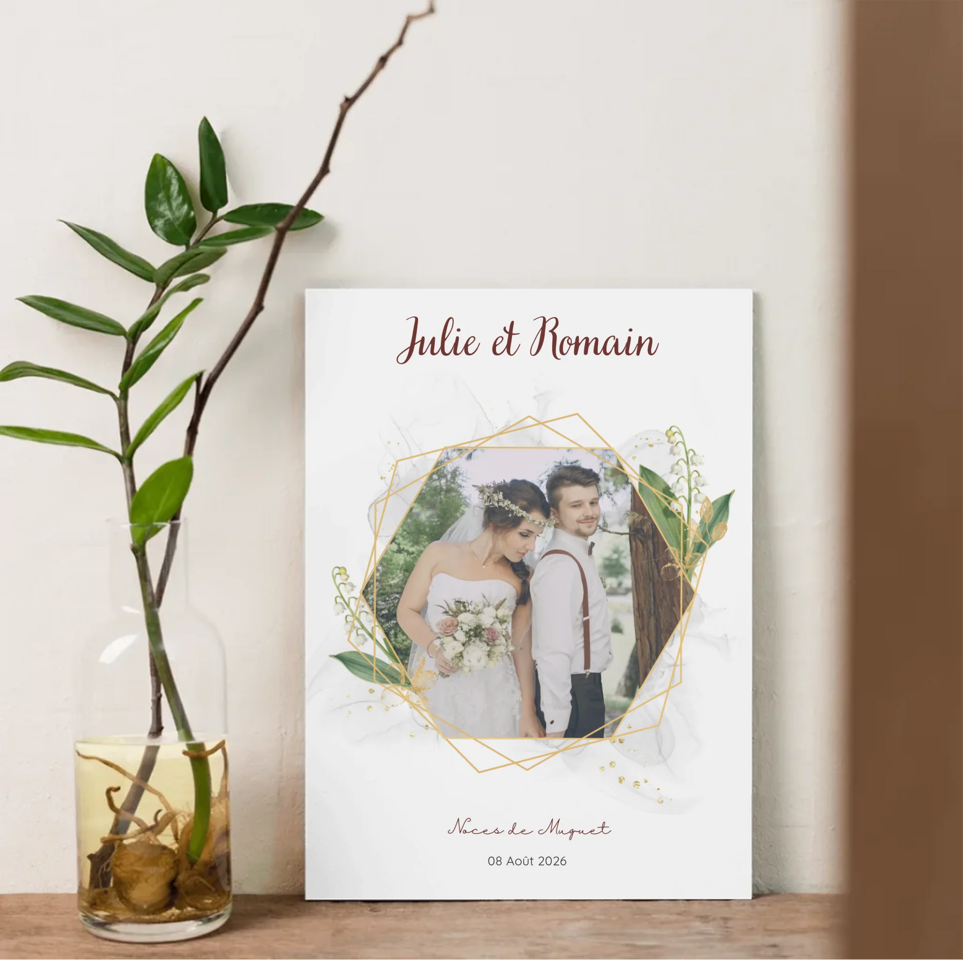 Cadeau Noces de muguet - Affiche Personnalisée 13 Ans de Mariage