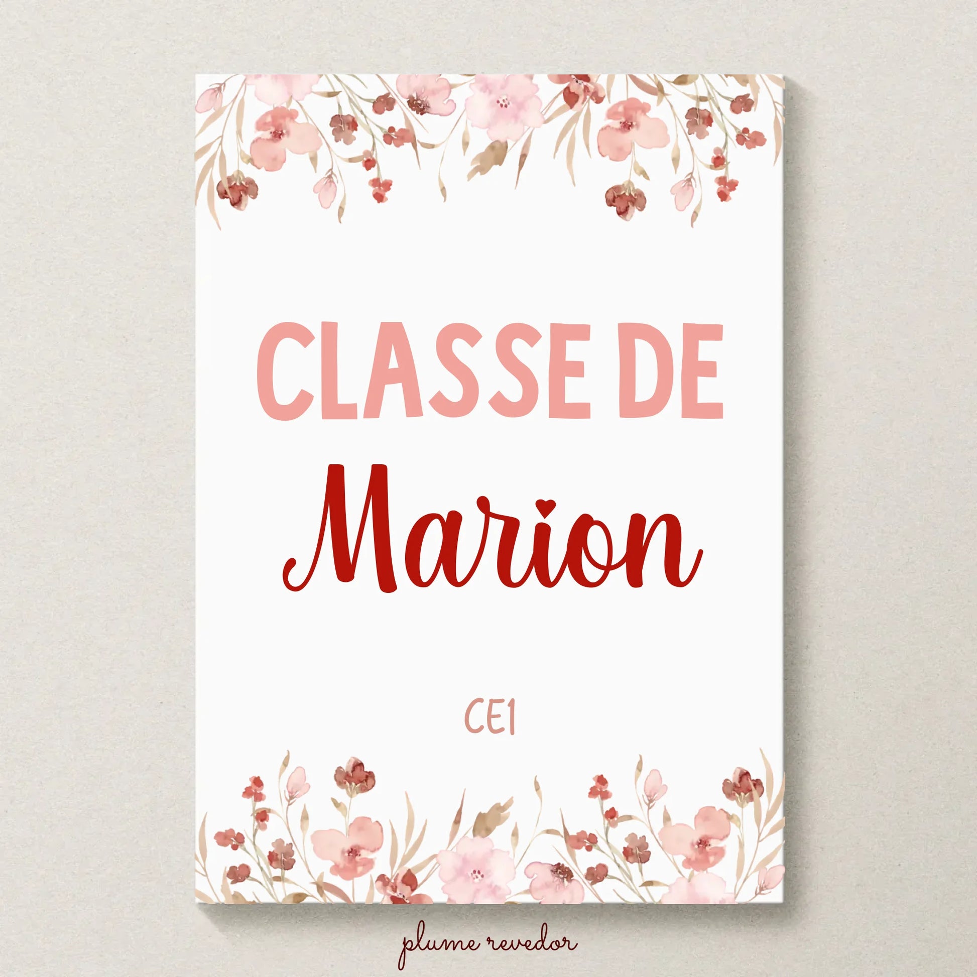 Affiche personnalisée maîtresse « Classe de [Prénom] » - Cadeau Maîtresse