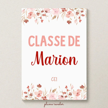 Affiche personnalisée maîtresse « Classe de [Prénom] » - Cadeau Maîtresse