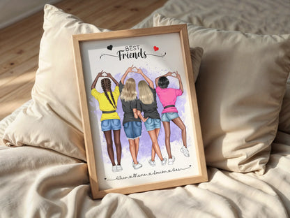 Affiche BEST FRIENDS personnalisée - Meilleures Amies