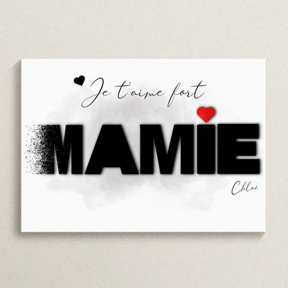 Cadeau personnalisé Mamie - Affiche Mamie Mot photos