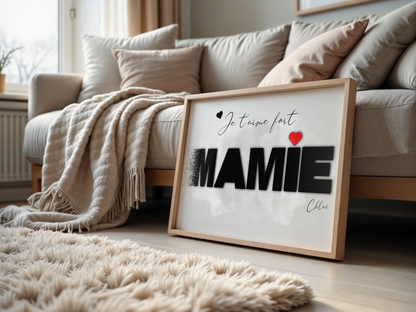 Cadeau personnalisé Mamie - Affiche Mamie Mot photos